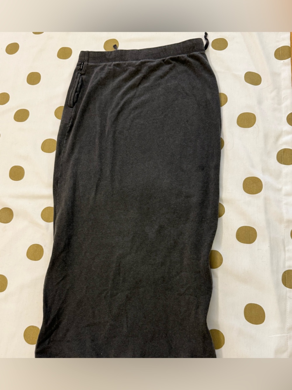 Women's NY jeans Dark Gray Maxi Skirt with Side Slit size S side pockets elastic